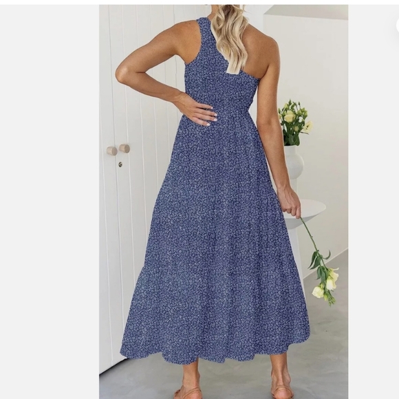 Zesica Women's Elegant Blue One-Shoulder Dress. NWT - Picture 3 of 13